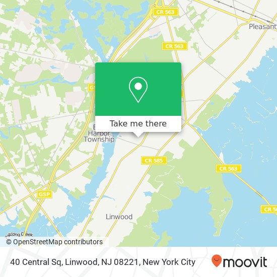 Mapa de 40 Central Sq, Linwood, NJ 08221