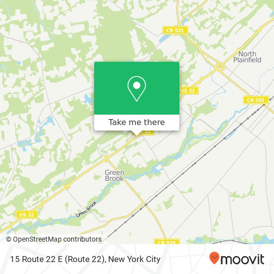 Mapa de 15 Route 22 E (Route 22), Green Brook Twp, NJ 08812