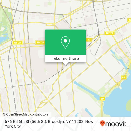 Mapa de 676 E 56th St (56th St), Brooklyn, NY 11203