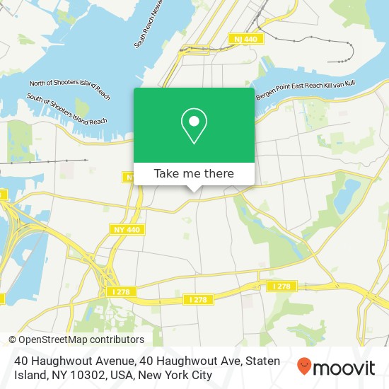 40 Haughwout Avenue, 40 Haughwout Ave, Staten Island, NY 10302, USA map