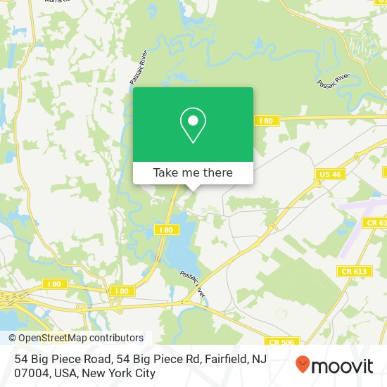 Mapa de 54 Big Piece Road, 54 Big Piece Rd, Fairfield, NJ 07004, USA