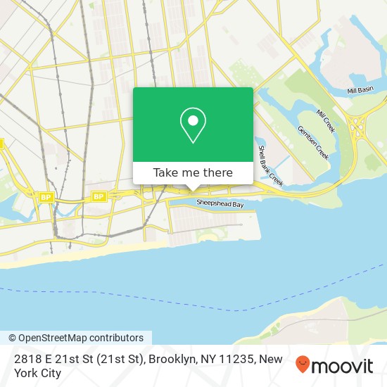 Mapa de 2818 E 21st St (21st St), Brooklyn, NY 11235