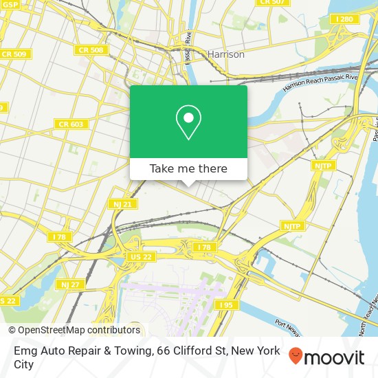 Mapa de Emg Auto Repair & Towing, 66 Clifford St