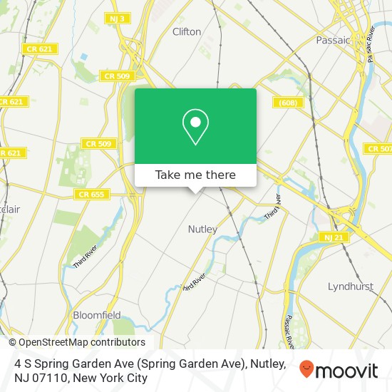 4 S Spring Garden Ave (Spring Garden Ave), Nutley, NJ 07110 map