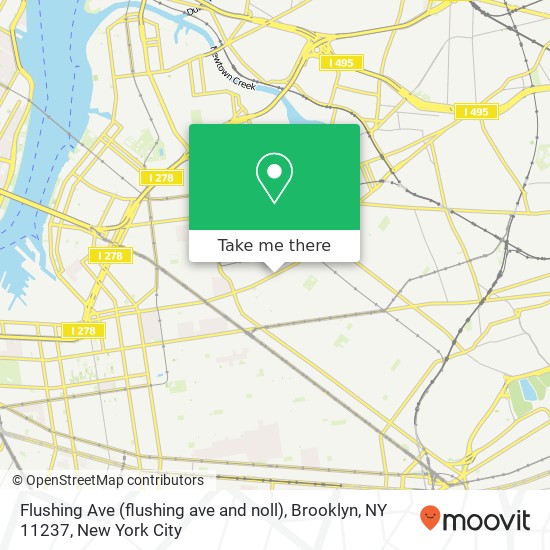 Flushing Ave (flushing ave and noll), Brooklyn, NY 11237 map