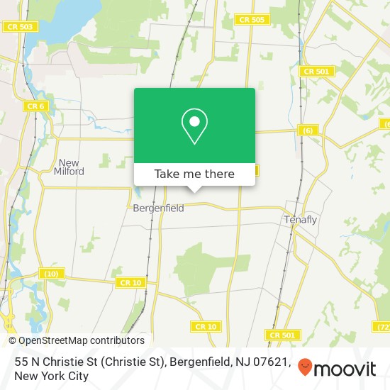 55 N Christie St (Christie St), Bergenfield, NJ 07621 map