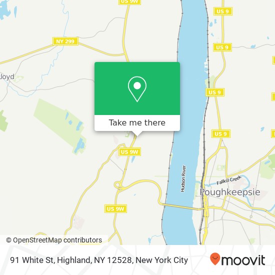 Mapa de 91 White St, Highland, NY 12528