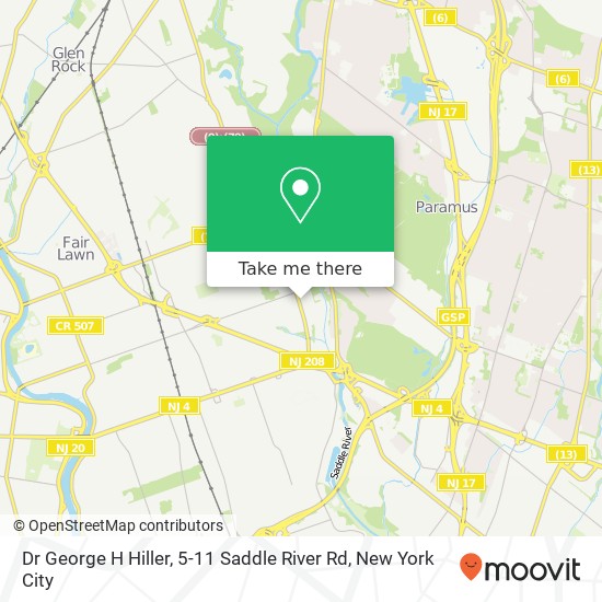 Mapa de Dr George H Hiller, 5-11 Saddle River Rd
