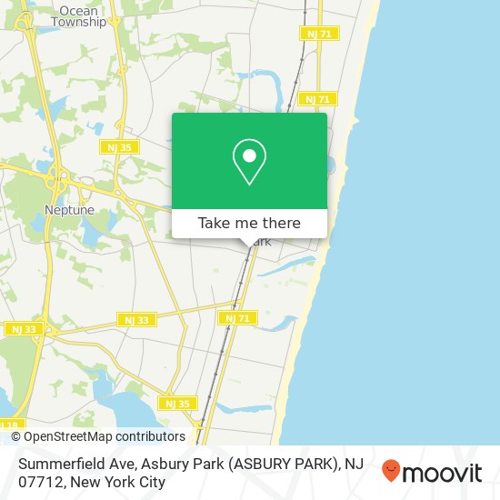 Mapa de Summerfield Ave, Asbury Park (ASBURY PARK), NJ 07712