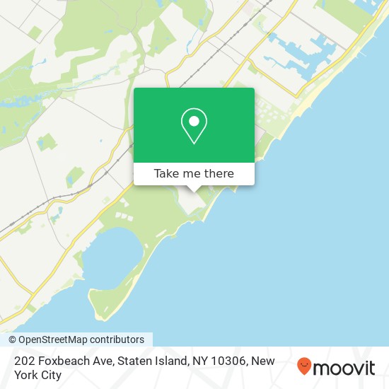 Mapa de 202 Foxbeach Ave, Staten Island, NY 10306