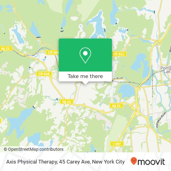 Mapa de Axis Physical Therapy, 45 Carey Ave