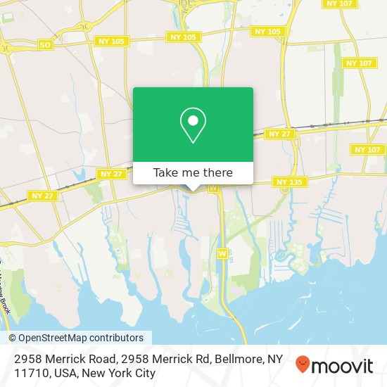 Mapa de 2958 Merrick Road, 2958 Merrick Rd, Bellmore, NY 11710, USA