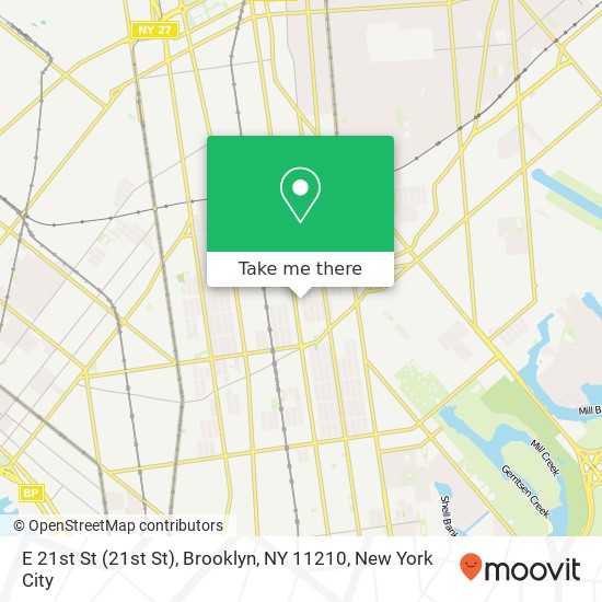 Mapa de E 21st St (21st St), Brooklyn, NY 11210