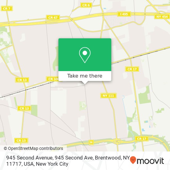 945 Second Avenue, 945 Second Ave, Brentwood, NY 11717, USA map