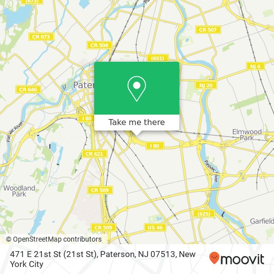 Mapa de 471 E 21st St (21st St), Paterson, NJ 07513