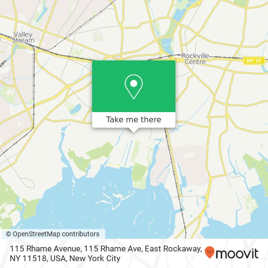 Mapa de 115 Rhame Avenue, 115 Rhame Ave, East Rockaway, NY 11518, USA