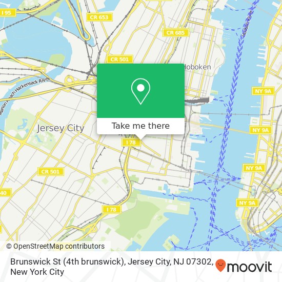 Brunswick St (4th brunswick), Jersey City, NJ 07302 map