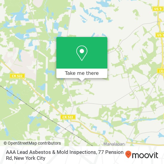 AAA Lead Asbestos & Mold Inspections, 77 Pension Rd map