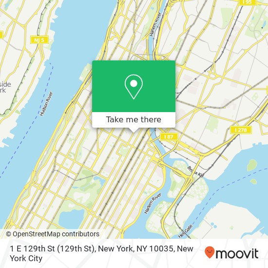 Mapa de 1 E 129th St (129th St), New York, NY 10035