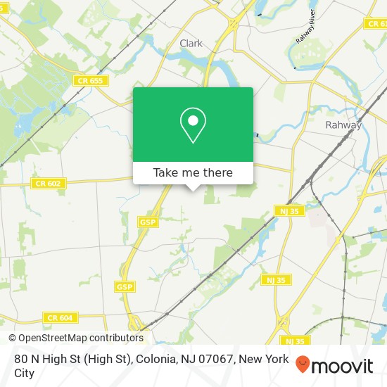 80 N High St (High St), Colonia, NJ 07067 map