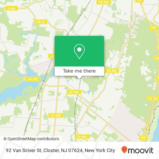 Mapa de 92 Van Sciver St, Closter, NJ 07624