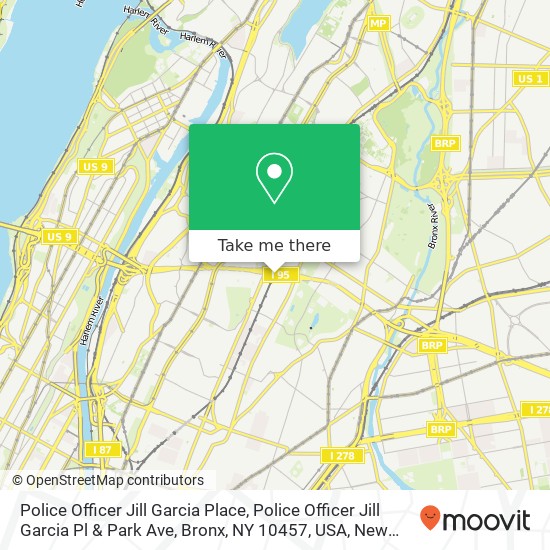 Police Officer Jill Garcia Place, Police Officer Jill Garcia Pl & Park Ave, Bronx, NY 10457, USA map