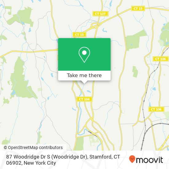Mapa de 87 Woodridge Dr S (Woodridge Dr), Stamford, CT 06902
