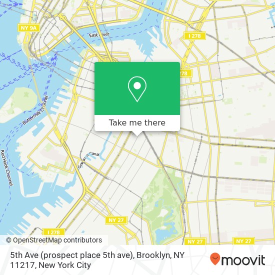 Mapa de 5th Ave (prospect place 5th ave), Brooklyn, NY 11217