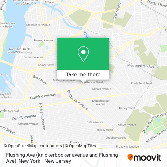 Mapa de Flushing Ave (knickerbocker avenue and Flushing Ave)