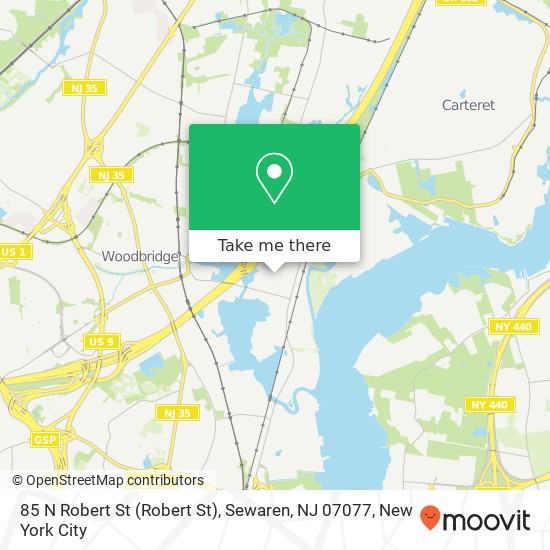 Mapa de 85 N Robert St (Robert St), Sewaren, NJ 07077