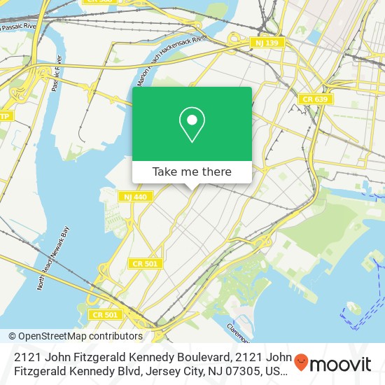 2121 John Fitzgerald Kennedy Boulevard, 2121 John Fitzgerald Kennedy Blvd, Jersey City, NJ 07305, USA map
