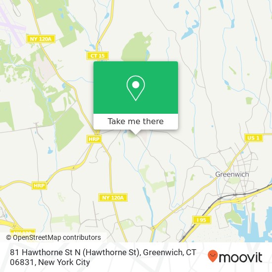 Mapa de 81 Hawthorne St N (Hawthorne St), Greenwich, CT 06831