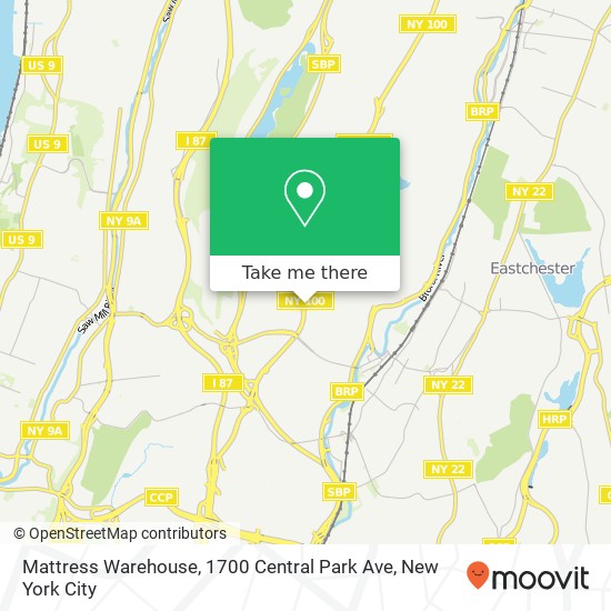 Mapa de Mattress Warehouse, 1700 Central Park Ave