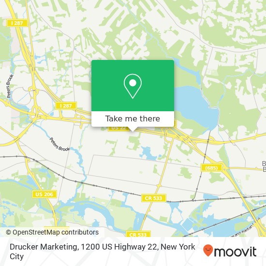 Mapa de Drucker Marketing, 1200 US Highway 22