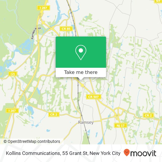 Mapa de Kollins Communications, 55 Grant St