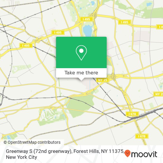 Mapa de Greenway S (72nd greenway), Forest Hills, NY 11375