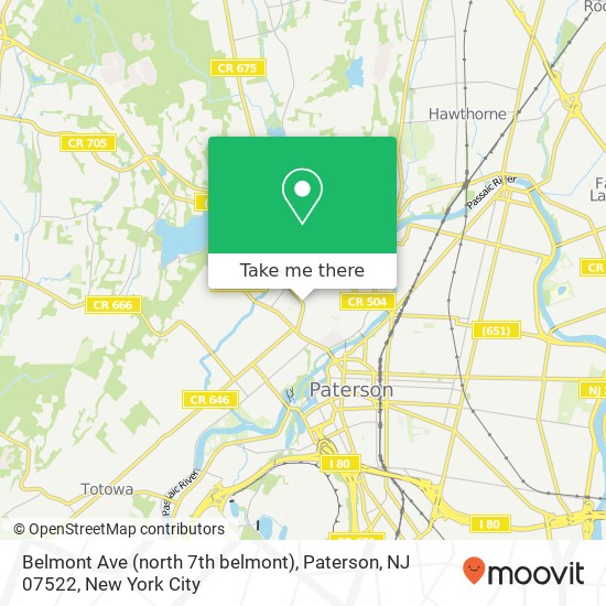 Belmont Ave (north 7th belmont), Paterson, NJ 07522 map