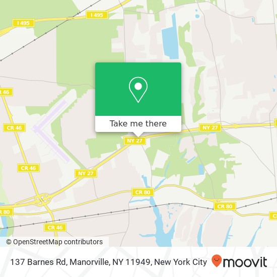 Mapa de 137 Barnes Rd, Manorville, NY 11949