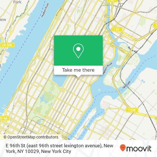 E 96th St (east 96th street lexington avenue), New York, NY 10029 map