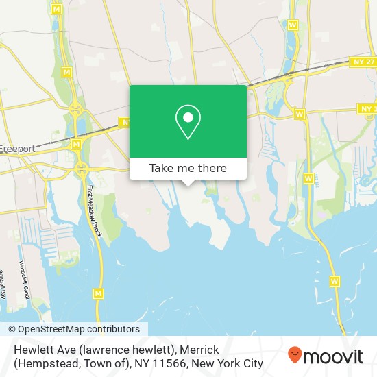 Mapa de Hewlett Ave (lawrence hewlett), Merrick (Hempstead, Town of), NY 11566