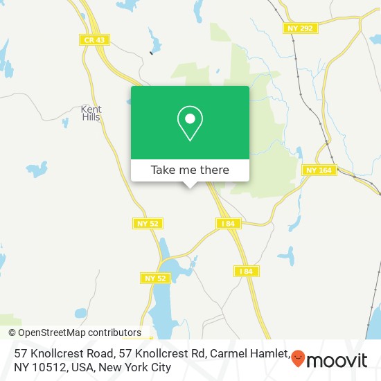 Mapa de 57 Knollcrest Road, 57 Knollcrest Rd, Carmel Hamlet, NY 10512, USA