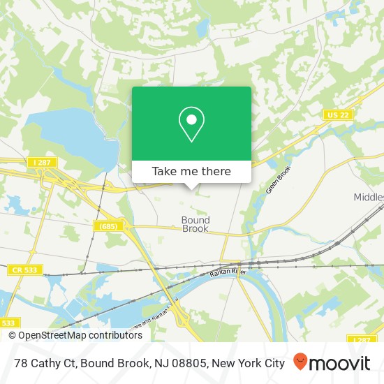 78 Cathy Ct, Bound Brook, NJ 08805 map