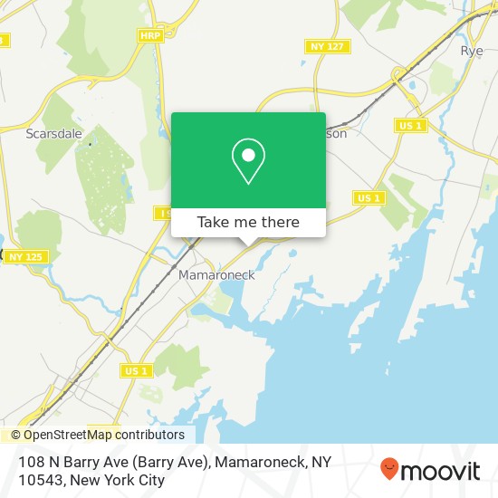 Mapa de 108 N Barry Ave (Barry Ave), Mamaroneck, NY 10543