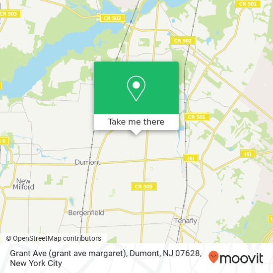 Grant Ave (grant ave margaret), Dumont, NJ 07628 map