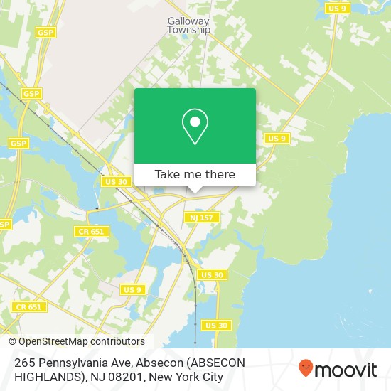 265 Pennsylvania Ave, Absecon (ABSECON HIGHLANDS), NJ 08201 map