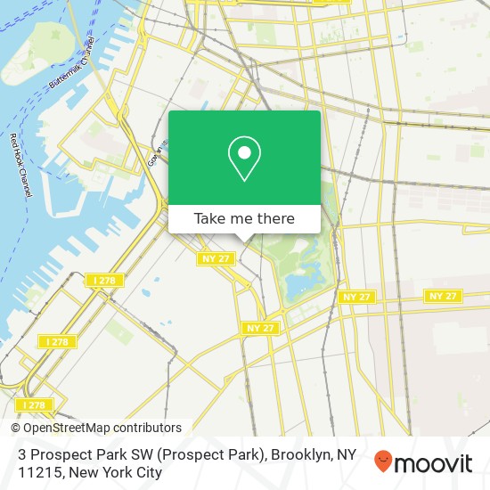 Mapa de 3 Prospect Park SW (Prospect Park), Brooklyn, NY 11215