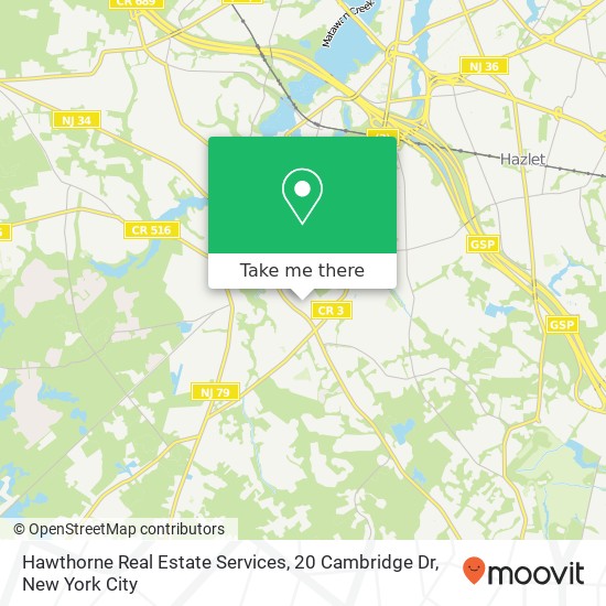 Mapa de Hawthorne Real Estate Services, 20 Cambridge Dr