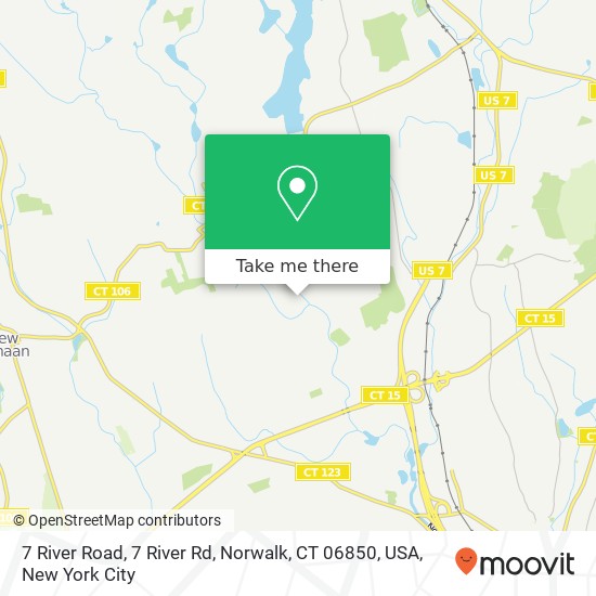 Mapa de 7 River Road, 7 River Rd, Norwalk, CT 06850, USA