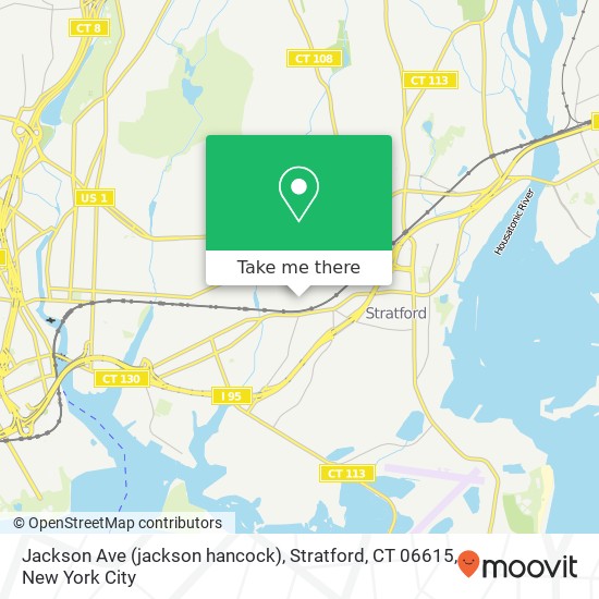 Mapa de Jackson Ave (jackson hancock), Stratford, CT 06615