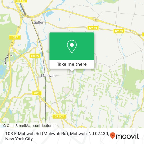 Mapa de 103 E Mahwah Rd (Mahwah Rd), Mahwah, NJ 07430
